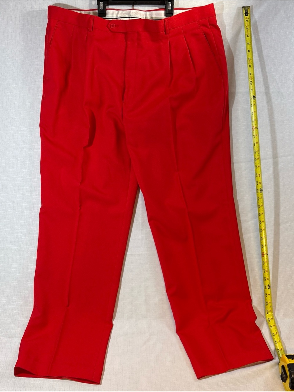 Vittorio Bright Red Pleated Dress Pants for Men